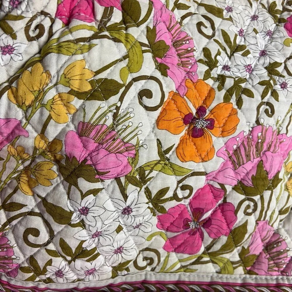 Vera Bradley Watercolor Floral Cinch Toe Snap Purse Laura Shoulder Bag Quilted